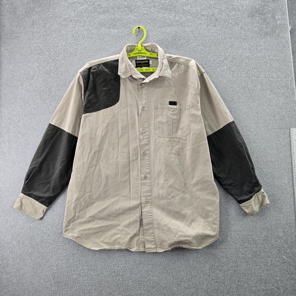 VINTAGE Gamehide Men Button Up Shirt XL Khaki Outdoor Hunting READ